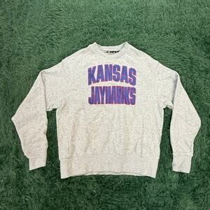 Adidas University of Kansas Gray Pullover Medium Sweatshirt Unisex